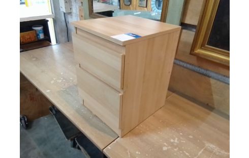 CHEVET 2 TIROIRS MELAMINE