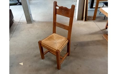 CHAISE chene rustique fond paille lot 6