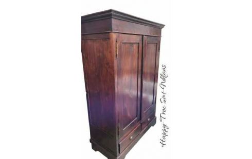 ROPERO COLONIAL MACIZO TECA 2 PUERTAS / 2 CAJONES