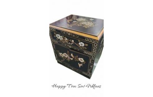 CAISSON BAS CHINOIS NOIR 2 PORTES 1 TIROIR