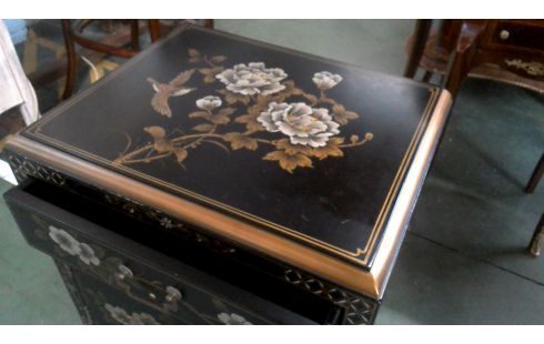 CAISSON BAS CHINOIS NOIR 2 PORTES 1 TIROIR