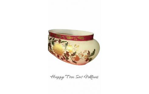 MACETERO OVALADO CRUDO FLOR