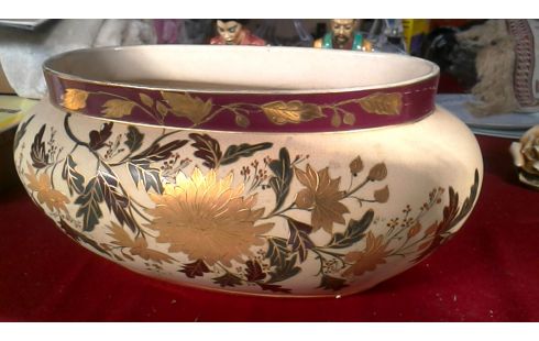 MACETERO OVALADO CRUDO FLOR