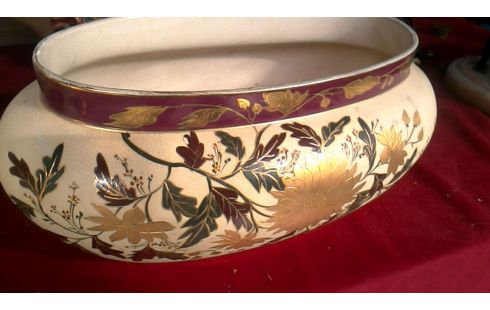 MACETERO OVALADO CRUDO FLOR