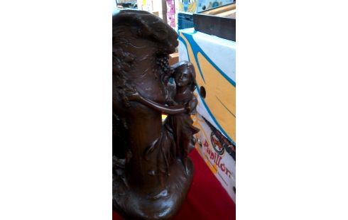 VASE PLATRE LOT DE 2 ART NOUVEAU BRUN