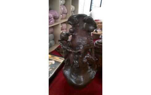 VASE PLATRE LOT DE 2 ART NOUVEAU BRUN