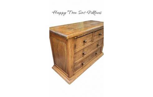 KOMMODE ANTIK MASSIV EICHE 4 SCHUBLADEN