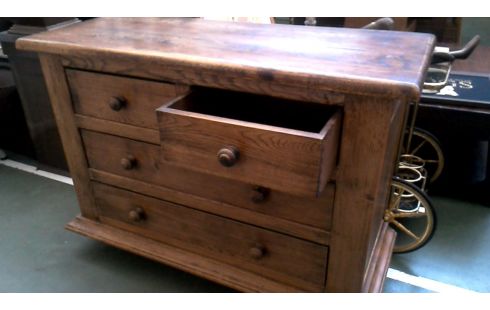 KOMMODE ANTIK MASSIV EICHE 4 SCHUBLADEN