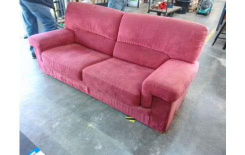 CANAPE 3 PLACES TISSU BORDEAUX