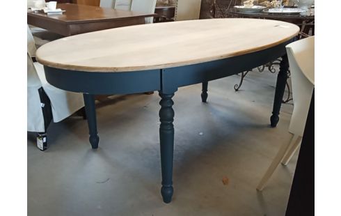 TABLE OVALE PIEDS BLEUS
