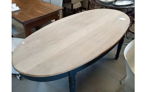 TABLE OVALE PIEDS BLEUS