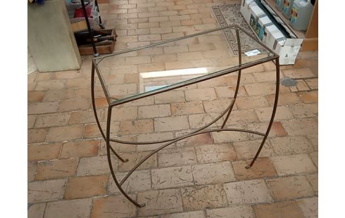 CONSOLE VERRE PIED DORE
