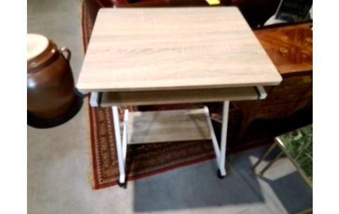 BUREAU PM DECOR BOIS PIED METAL