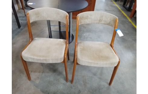 CHAISE TISSU BOIS VINTAGE L'UNITE