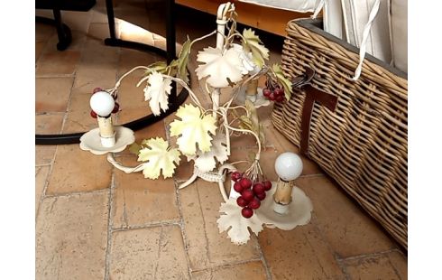 LUSTRE 3 BRANCHES metal polychrome