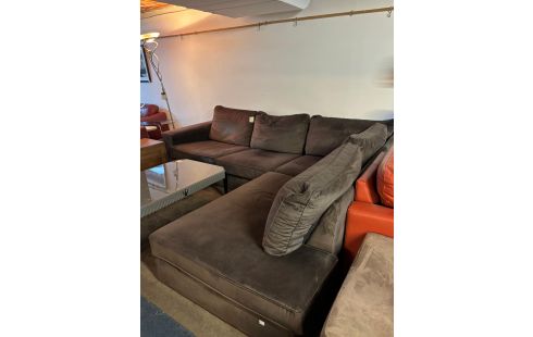 SALON D'ANGLE TISSU BRUN