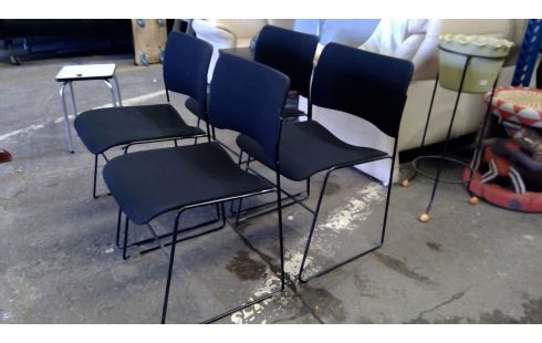 SERIE DE 4 CHAISES  METAL / TISSU