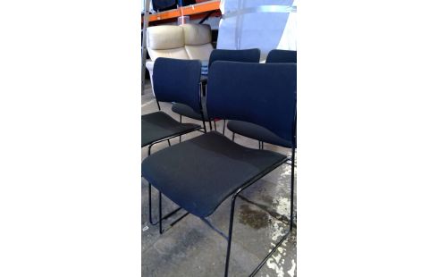 SERIE DE 4 CHAISES  METAL / TISSU