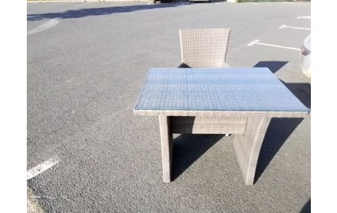 SALON DE JARDIN 1P GRIS