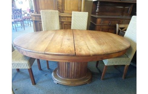 TABLE OVALE BOIS EXOTIQUE 1ALLONGE