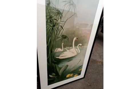 TABLEAU REPRODUCTION CYGNES