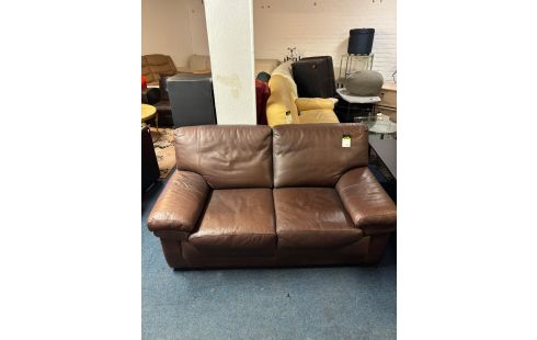 CANAPE 2 PLACES CUIR BRUN