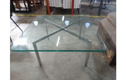 TABLE BASSE VERRE METAL ROCHE ET BOBOIS