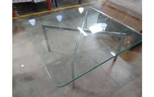 TABLE BASSE VERRE METAL ROCHE ET BOBOIS