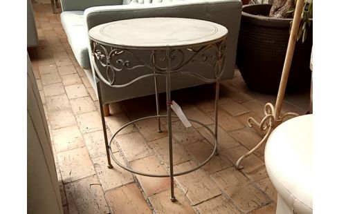 TABLE BASSE ronde metal gris
