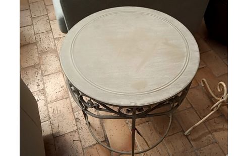 TABLE BASSE ronde metal gris