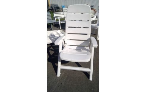 TUINSTOEL WIT  VERSTELBAAR