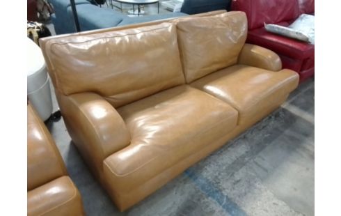 SALON CANAPÉ 2 PLACES CUIR + 2 FAUTEUILS