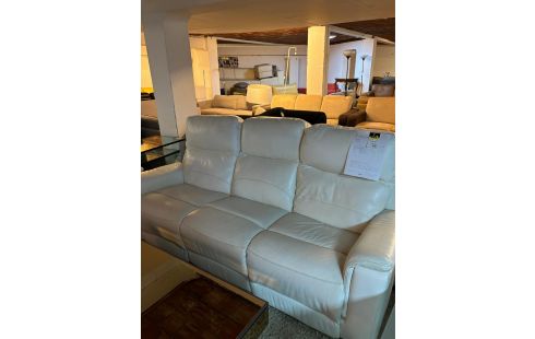 SALON CUIR BLANC RELAX ELECTRIQUE + FACT