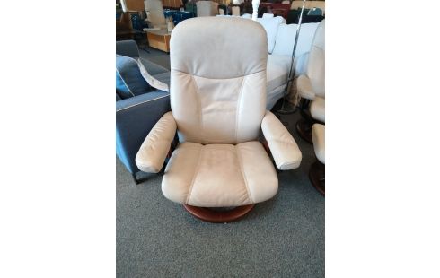 FAUTEUIL RELAX STRESSLESS CUIR CREME