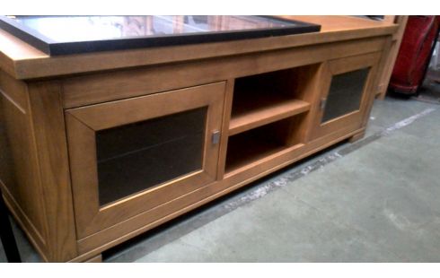 MUEBLE TELE ROBLE 2 PUERTAS BISELADO HIELO