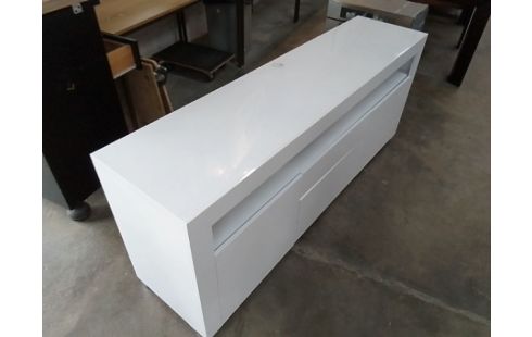 ENFILADE TYPE MODERNE BLANC LAQUE 2 PORTES / 2 TIROIRS