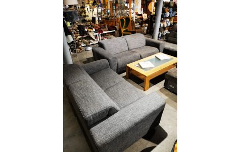 SALON NATUZZI TISSU GRIS 3 PLACES 2 PLACES + ACCESSOIRES