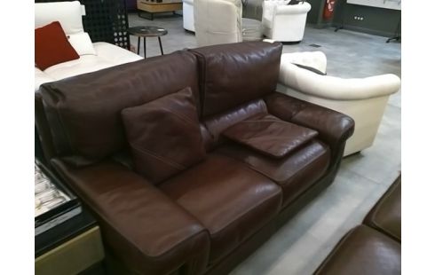CANAPE CUIR MARRON 2 PLACES