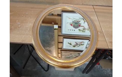 MIROIR DORE OVALE