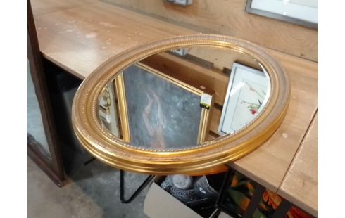 MIROIR DORE OVALE