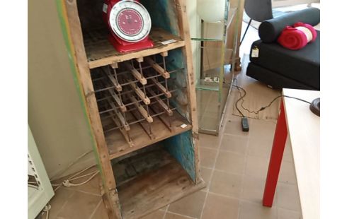 ETAGERE PIROGUE EN BOIS EXOTIQUE