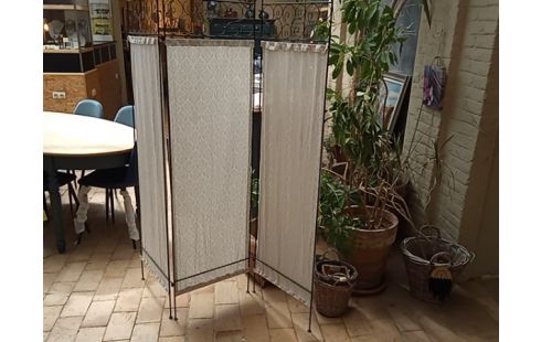 PARAVENT METAL ET TISSU