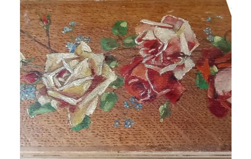 BOITE BOIS DECOR FLEURS