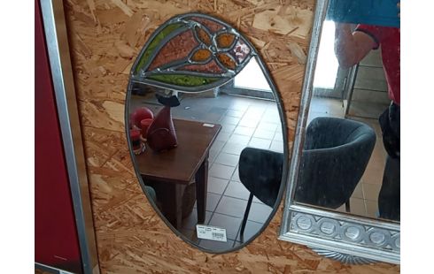 MIROIR VITRAIL OVAL