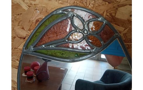 MIROIR VITRAIL OVAL