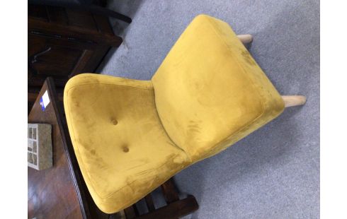 FAUTEUIL VELOURS JAUNE