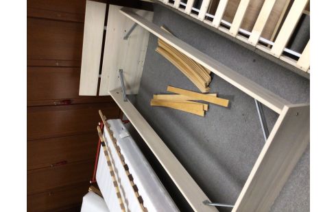 LIT MODERNE GRIS AVEC SOMMIER 90X200