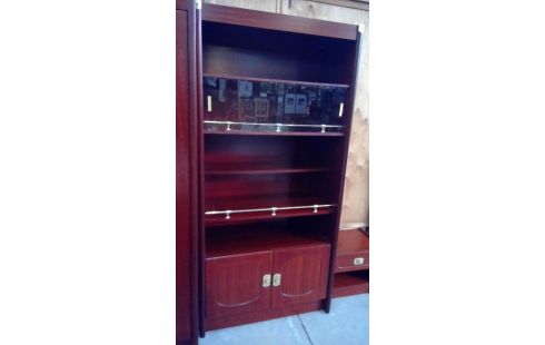 BIBLIOTHEQUE MERISIER CONTRE PLAQUE