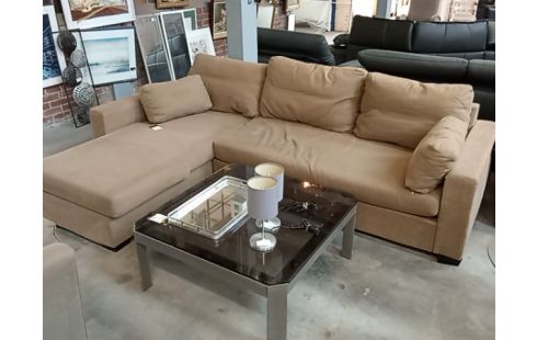 CANAPE D'ANGLE TISSU SABLE