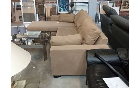 CANAPE D'ANGLE TISSU SABLE